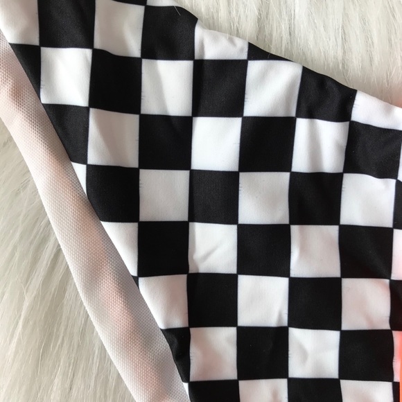 Neon orange checkered buckle bikini set - defected - Picture 4 of 8